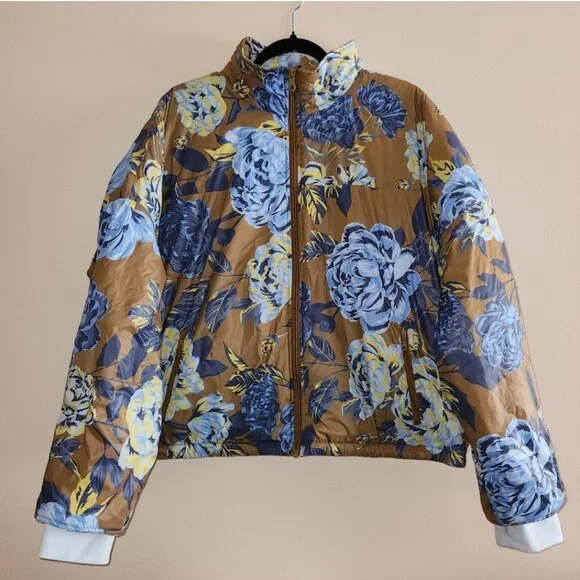 Offline by Aerie Chillside Bronze Floral Puffer Jacket XXL - Picture 2 of 5